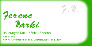 ferenc marki business card