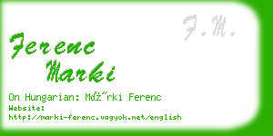 ferenc marki business card
